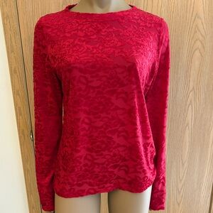 WHBM Red Velvet detailed long sleeve top